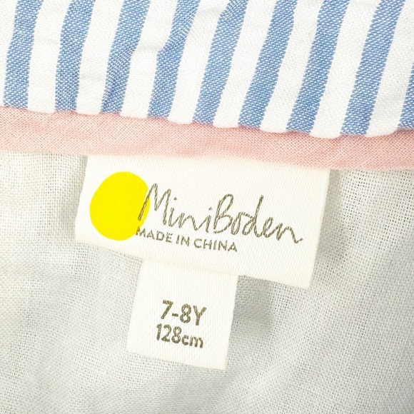 ✅ BODEN SEESUCKER BLUE/WHITE Fit & Flare Dress Penzance/Ivory GIRLS SIZE 7-8 - Picture 4 of 9